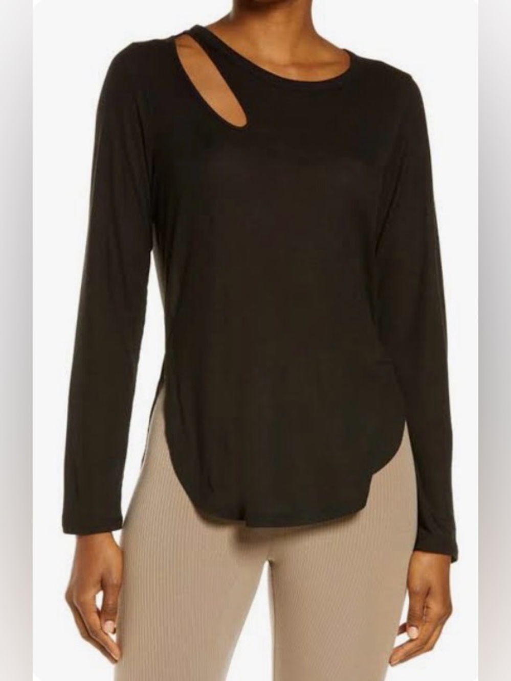 ALO Ribbed Peak Top, Sz M